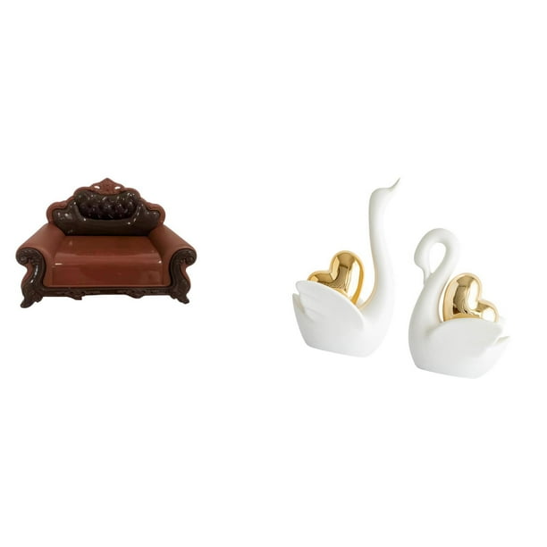Sofá Miniatura, Sillón Individual, Modelo DIY, Accesorio, Mueble Para Habitación, Micropaisaje, Decoración De Regalo, Figuras De Cisne, Adorno De Mesa, Artesanía, Decoración Para Parejas,