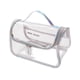 thumbnail image 2 of Bolsa de maquillaje transparente con asa portátil, bolsa de aseo, organizador de maquillaje para Gris, 2 of 9