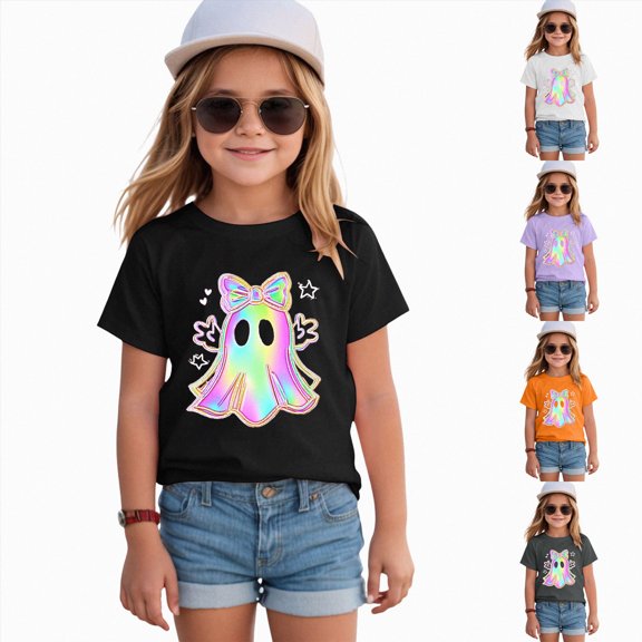 12-18 Months Girl Halloween T Shirt Girl Halloween Shirt Bow/Pumpkin T-Shirt Top Fashion Party Tees
