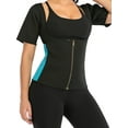 thumbnail image 2 of FUTATA Women Sauna Suit Workout Short Sleeve Slimming Sweat Shirt Weight Loss Sweat Vest Waist Trainer, 2 of 6