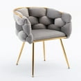 thumbnail image 3 of DreamBuck Luxury Modern Simple Leisure Velvet Single Sofa Chair Bedroom Lazy Person Household Dresser Stool Manicure Table Back Chair Gray, 3 of 7