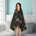 thumbnail image 6 of Red Mushroom Fern Black Pattern Hooded Bath Towel，50"x30" for Ages 3 To 12 Kids, Quick Dry Lightweight Soft Microfiber Hood Beach Towel Cover Up for Kids, 6 of 7