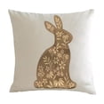 thumbnail image 2 of Horivan Easter Bunny Flocked Pillow Cover 45x45cm Soft Holiday Decor for Sofa Cushion Cute Rabbit Printed Home Decoration Spring Living Room Accent Pillowcase, 2 of 6