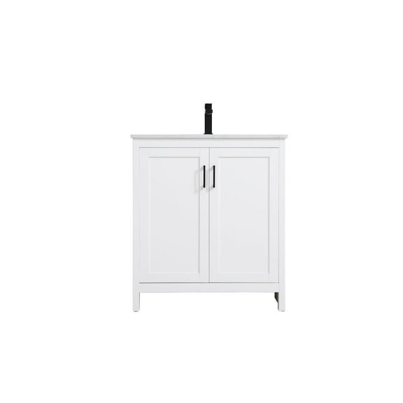Elegant Kitchen and Bath Finnley 30 Inch Single Bathroom Vanity In White