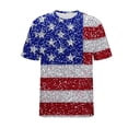 thumbnail image 6 of USA Shirts for Men: American Flag Sequin T-Shirt 4th of July Patriotic Bling Short Sleeve Tee Shirt Big and Tall Size S-5XL White, 6 of 6