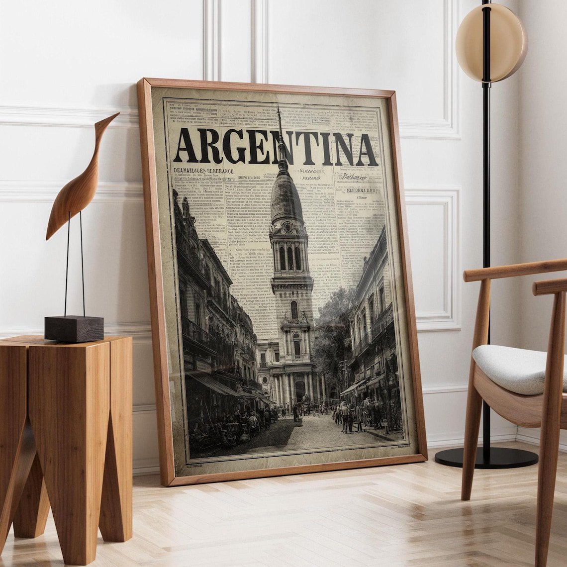 Buenos Aires Travel Poster, Black And White Argentina Wall Art