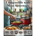 thumbnail image 3 of Cook N Home Juego de Ollas y Sartenes Antiadherentes Batería de Cocina de 10 Piezas, Juego de Cocina con Forma de Vientre con Sartenes y Cacerolas, Compatible con Inducción, Mármol Rojo, 3 of 5