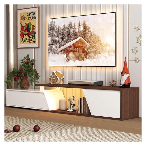 Extendable TV Stand, LED Entertainment Center, 63" - 90.6"