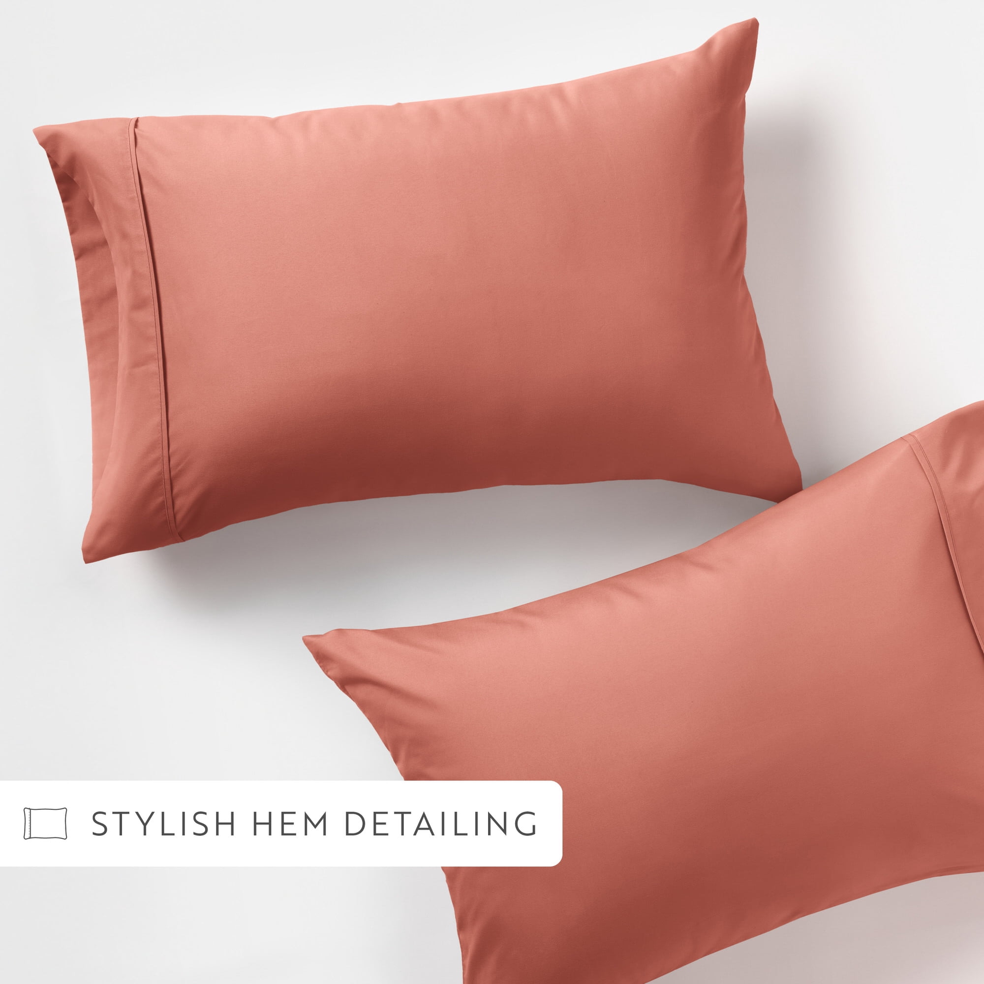 Noble Linens 2 Piece Pillow Case Set, Clay, King