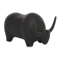 8" x 7" Black Ceramic Bull Sculpture, by DecMode