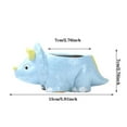 thumbnail image 2 of Ceramic Dinosaur Planter with Tray - Blue Triceratops Succulent Pot, 6 Inch Small Cactus Flower Holder, Cute Desktop Decor for Home Office, Unique Gift for Plant Lovers, 2 of 8
