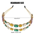 thumbnail image 2 of Unique Bargains Metal Colorful Glass Faux Crystal Hairband Rhinestone Headband Women Hairband Double Layer 5.51"x1.65", 2 of 6