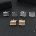 thumbnail image 2 of 1 Pair Carved Striped Cufflinks Fashion Cuff Link Man's Business Shirt Cufflinks Clothing Accessories, 2 of 8