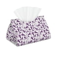 thumbnail image 2 of Lsque Violets Flowers Printed Long Tissue Box Cover Holder, Facial Paper Organizer Dispenser,Triangle with Bottom Belt, PVC Leather Decorative Organizer, 2 of 9
