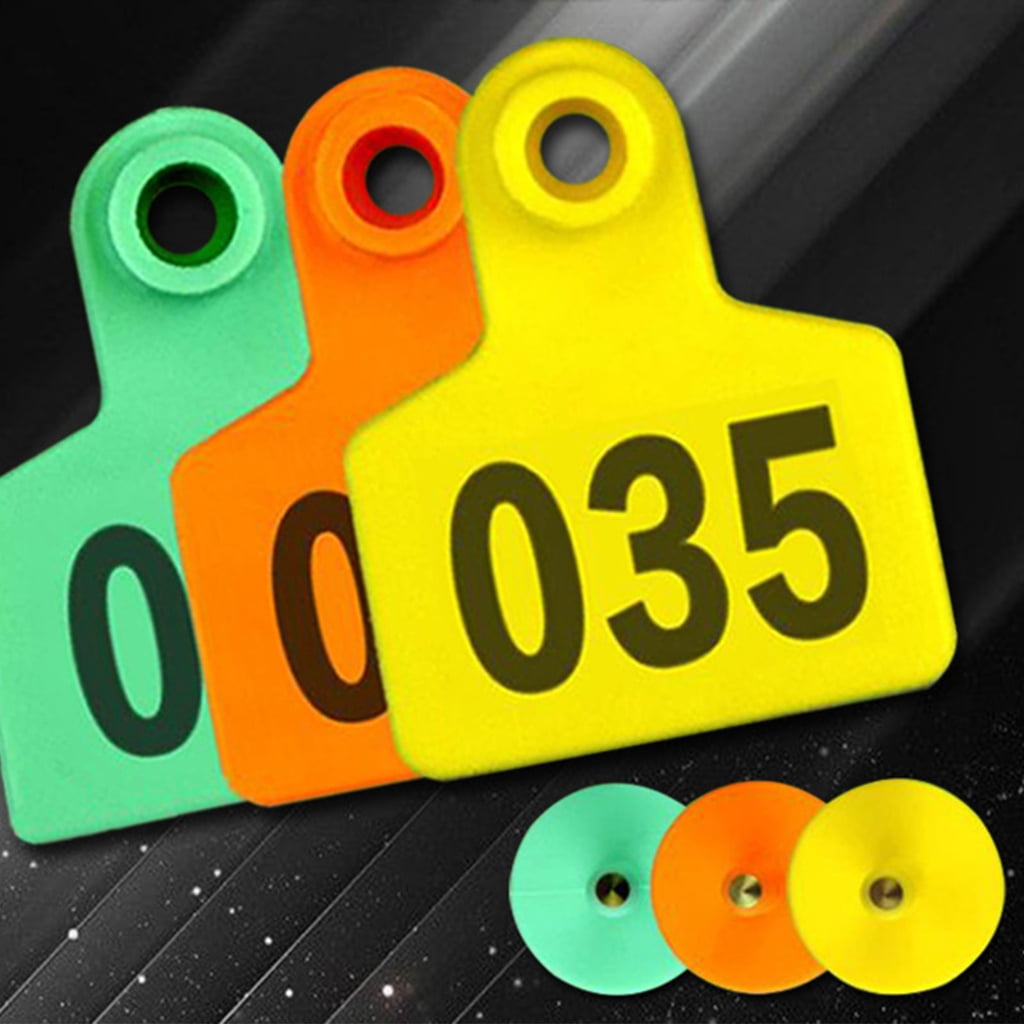 100x Yellow 001-100 Number Plastic Livestock Ear Tag For Goat Sheep　並行輸入 100x Orange 001-100 Number Plastic Livestock Ear Tag For Goat Sheep