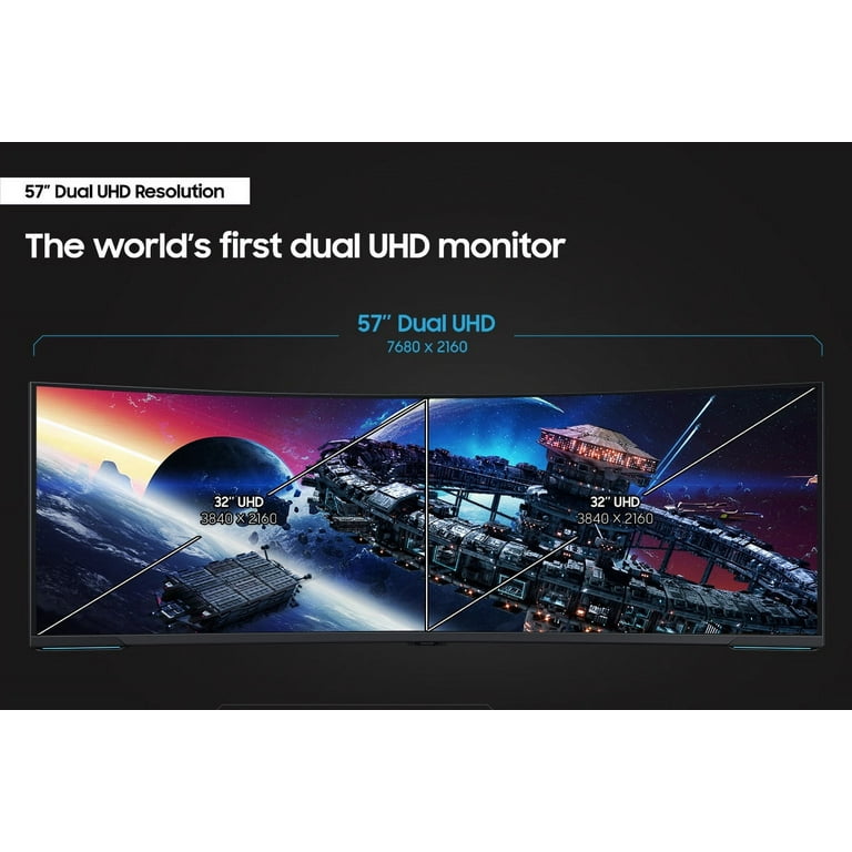 SAMSUNG 57 Class Odyssey Neo G9 Dual 4K UHD Quantum Mini-LED 240Hz 1ms HDR  1000 Curved Gaming Monitor - LS57CG952NNXZA 