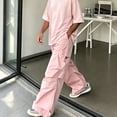 thumbnail image 2 of Men Stretchy Straight Cargo Sport Pants, Multi Pocket Thin Outdoor Daily Trousers S-XL, 2 of 8