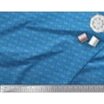 thumbnail image 3 of Soimoi Blue Silk Fabric Mimosa Pudica Leaves Printed Craft Fabric by the Yard 44 Inch Wide, 3 of 3