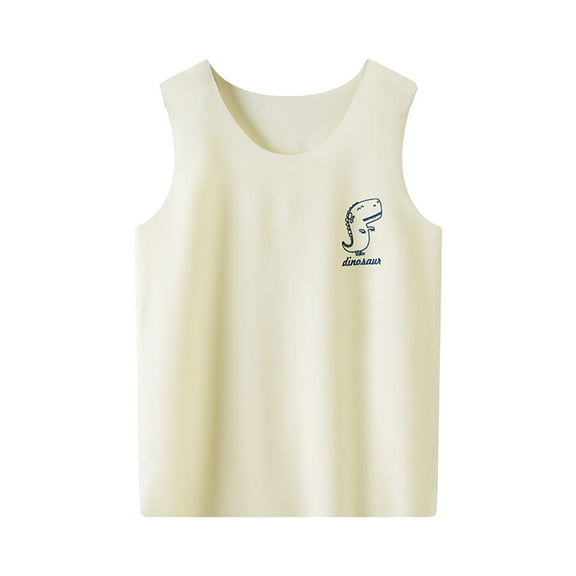 Cathalem Boys Tops Toddler Baby Boys Cotton Sleeveless Tank Top Cartoon Animal Undershirts (Yellow,6-7 Years)