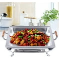 thumbnail image 5 of DENEST 8 Quart Stainless Steel Chafer Chafing Dish Buffet Set Food Pan Fuel Holder Silver Buffet Servers and Warmers for Party Catering, 5 of 8