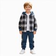 thumbnail image 3 of Futezty Toddler Boys Outfits Long Sleeve Plaid Prints Hoodie Jacket Tops and Pants Set 2 Pieces Kids Fall Winter Clothes 3T-7T, 3 of 7