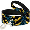 thumbnail image 2 of Dog Leash Bat Signals Stacked Close Up Blue Black Yellow 6 Feet Long 1.5 Inch Wide, 2 of 6