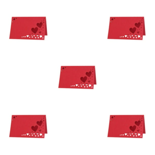 Bearachild 50 Uds. Exhibición de papel nombres de invitados con estilo con tarjetas de nombre de boda corazón ahuecado tarjeta de Type2 NO2