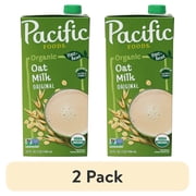 (2 pack) Pacific Foods Original Organic Oat Milk, Plant Based Milk, 32 oz Carton