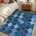 thumbnail image 5 of Blue Fish Scales Area&nbsp;Rug 3x5ft Ombre Fish Tail Abstract Art Vintage Non-Slip&nbsp;Washable Square&nbsp;Rugs Soft Felt Indoor Floor Mat for Bedroom Kitchen Living Room Bathroom, 5 of 9