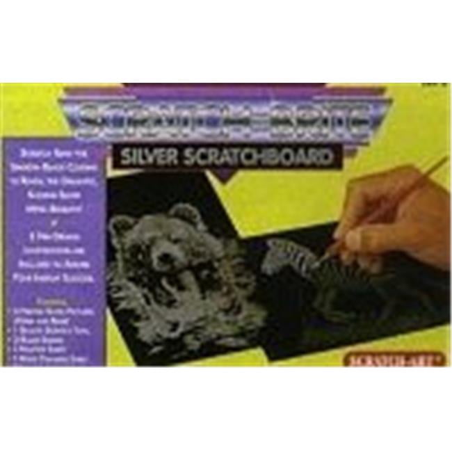Scratch Art Scratch-Brite Metallic Scratchboard, 8.5 x 11, Silver