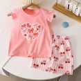 thumbnail image 5 of Toddler Girl Outfits Short Sleeve Printed Tops and Shorts 2 Piece Outfits Size 12-18 Months, 5 of 5