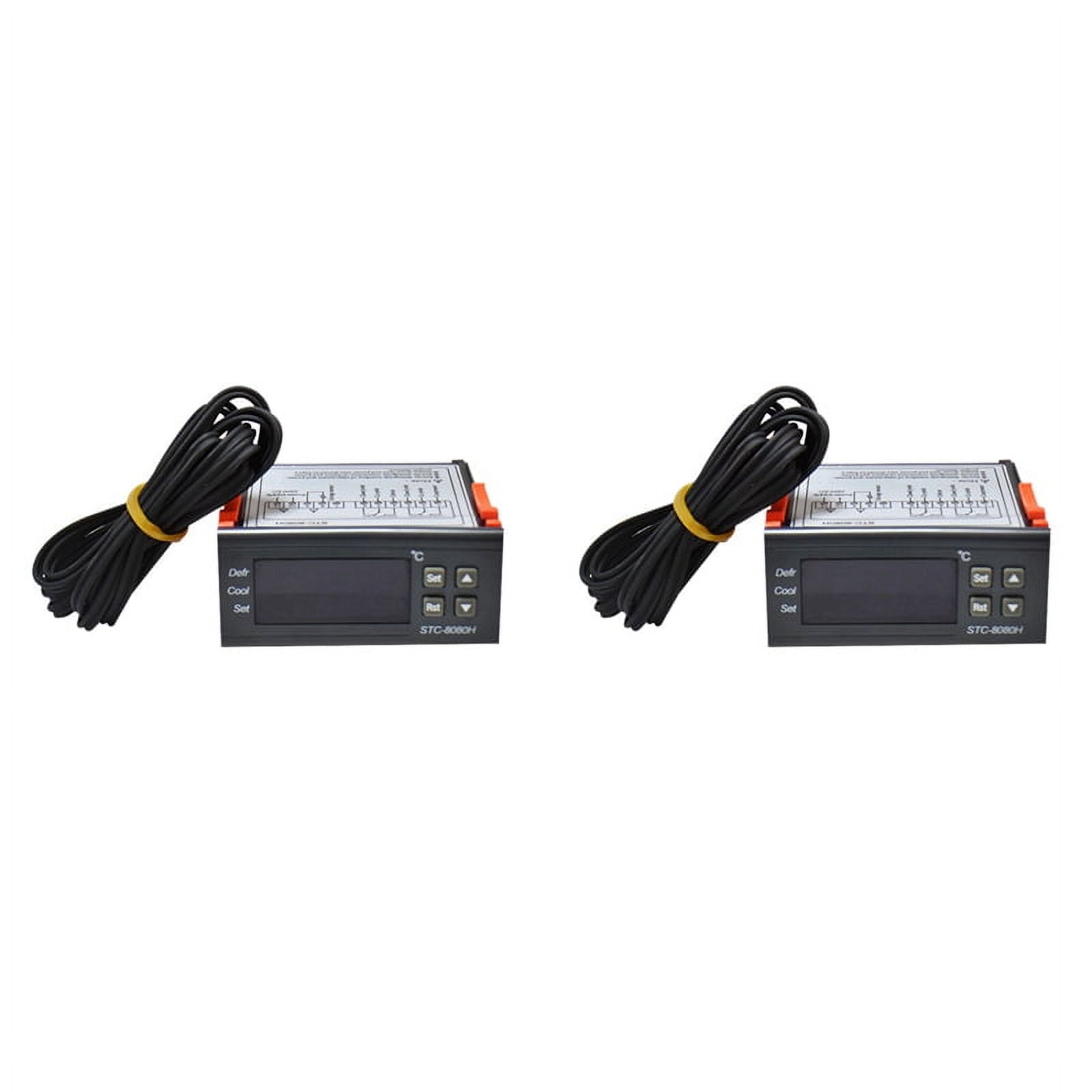 2X Controlador de Temperatura STC-8080H Termostato de Refrigerador ...