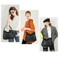 thumbnail image 6 of KL928 Leather Hobo Handbags for Women Crossbody Bags Retro Satchel Bag(Charcoal Gray), 6 of 6