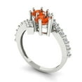 thumbnail image 2 of 1.98ct Round Cut Red Crystal 18k White Gold Engraving Statement Bridal Wedding Designer Ring Size 10.5, 2 of 5