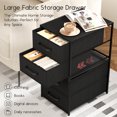 thumbnail image 5 of DIMJ Black Nightstands, End Table Side Table with 2 Fabric Storage Drawer Units Bedside Table for Night Stand Dorm,Bedroom, Closet, Black, 5 of 10