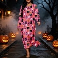 thumbnail image 5 of IUYRTFE Women Plus Size Halloween Print Long Sleeve Nightgown Loose Fit Sleep Dress for Fall Winter Lounge Wear, 5 of 8