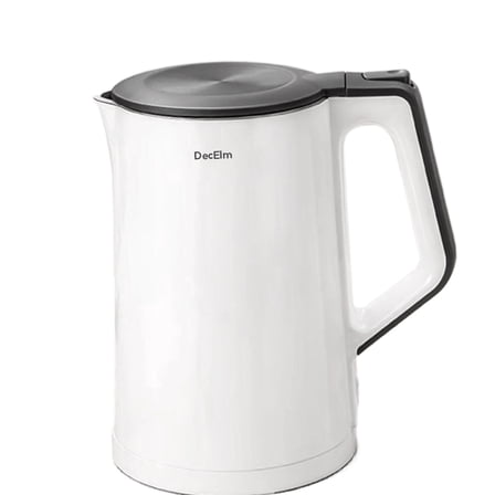 DecElm Electric kettles, Stainless Steel Double Wall Electric Kettle Water Heater(White)