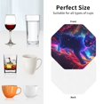 thumbnail image 4 of KLL Drink Coasters Set Octagon of 4,PU Leather Absorbent Coasters Set Decorative Coffee Cup Coasters Housewarming Gift for Home Decor-Cosmic Cat Psychedelic Journey, 4 of 5
