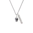 thumbnail image 2 of Delight Jewelry Silvertone Wide Zebra Print Spinners Silvertone Guardian Angel Bar Charm Necklace, 23", 2 of 4
