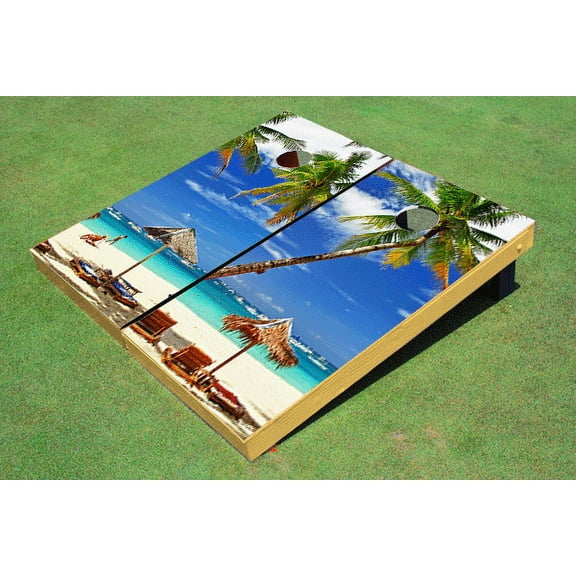 Beach Chairs #3 Alternating Themed Cornhole Boards Bag Toss Set