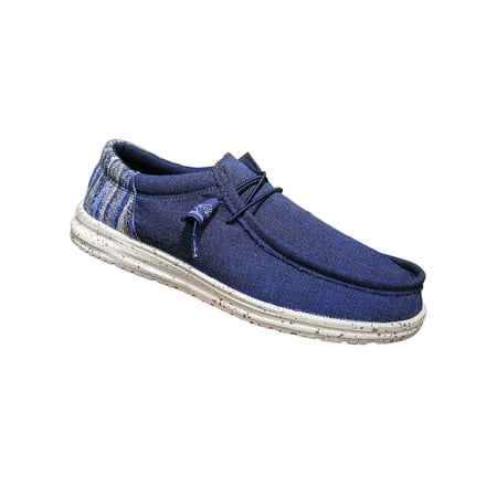 

Rockomi Mens Slip on Loafers Lightweight Casual Shoes Canvas Sneakers Comfort Walking Shoes Blue 9.5