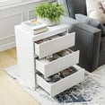 thumbnail image 3 of Kadyn Night Stand with 3-Smooth Gliding Drawers, Nightstands with Waterproof White Finish, Bedside Table for Bedroom, Living Room, White, 3 of 7