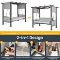 thumbnail image 5 of 3-Person Outdoor Patio Porch Gazebo Swing with Cushion, Curtain, 5 of 7