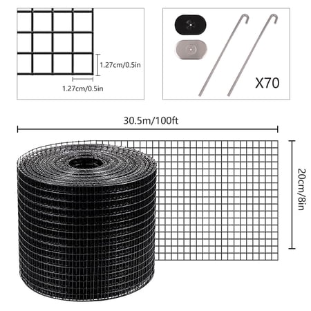 Miumaeov Solar Panel Bird Guard Squirrel Critter Guard with 70 Fasteners Clips Bird proofing Easy to Install 6 in/ 8 in