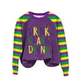 thumbnail image 4 of Tweang Mardi Gras Tops for Women Sequin Mardi Gras Sweatshirt for Women Ribbed Tops for Women Mardi Gras Top for Women's Mardi Gras Shirts Purple M, 4 of 4