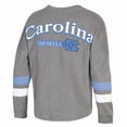 thumbnail image 2 of Girls Youth Heathered Charcoal North Carolina Tar Heels Oversized Long Sleeve Fan T-Shirt, 2 of 3