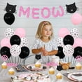 thumbnail image 6 of 54Pcs Cat Birthday Party Decoration - Meow Cat Banner Black MEOW Foil Balloon MEOW Latex Balloons Happy Birthday Cake Topper Kitten Cake Cupcake Toppers for Cat Themed Birthday Party Supplies, 6 of 7