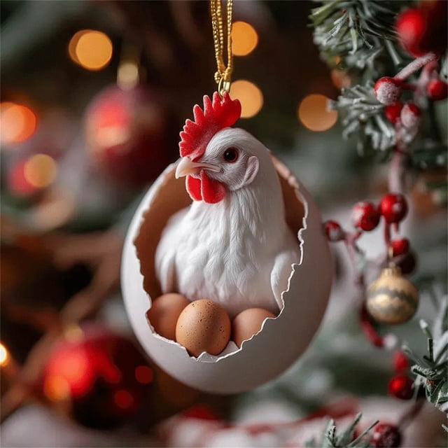 Granja Feliz Navidad Huevos de Navidad Animales Bebé Patos Dinosaurio Serpiente Huevos Adornos de Navidad Colgante de Árbol de Navidad
