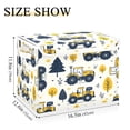 thumbnail image 5 of Yayeee Collapsible Cube Storage Bin with Lid Fabric Closet Decorative Basket with Handles, Yellow Cartoon Truck Pattern, 5 of 7