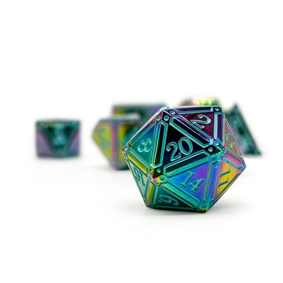 DnD Dice | Ironworks - Skyborn 7 Piece RPG set Alloy Dice | Norse Foundry